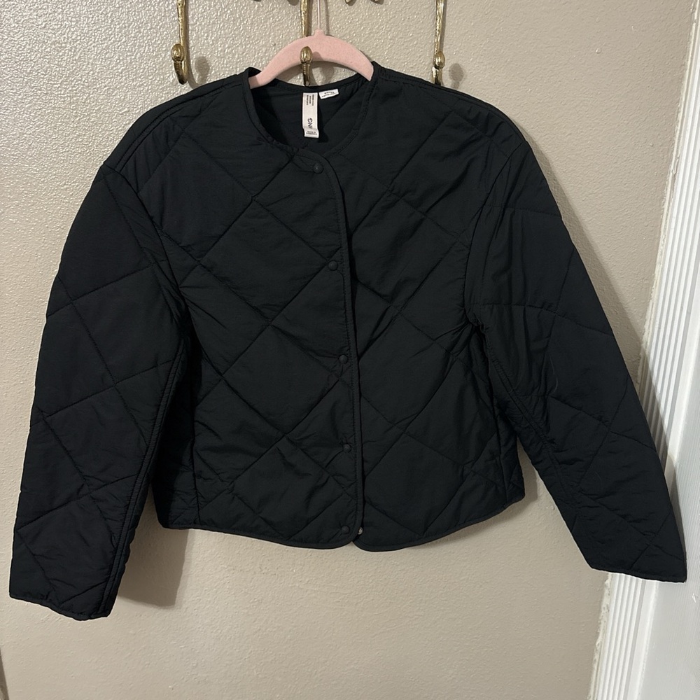 Mango Black Quilted Jacket